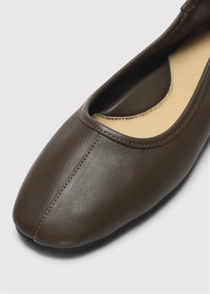 Elia leather ballerina Brun Selected Femme